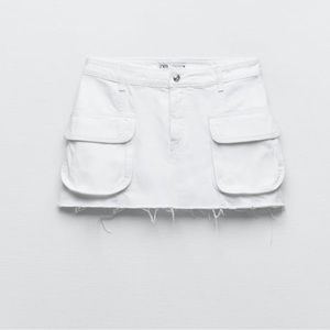 Brand new zara white ripped mini skirt